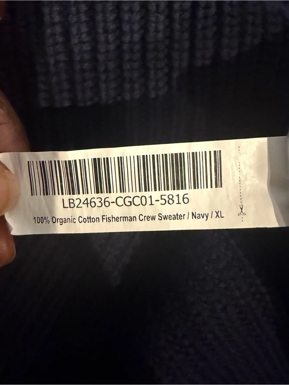 Quince Navy Blue 100% Organic Cotton Fisherman Crew Sweater Women's - Size XL